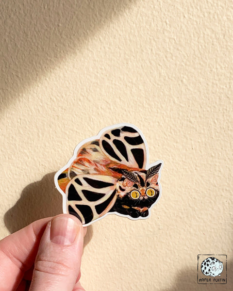 Moth Cat Sticker "Tiger" Banded Tiger Moth