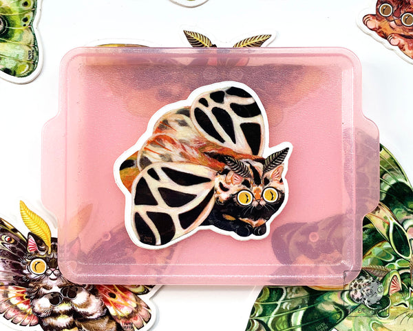 Moth Cat Sticker "Tiger" Banded Tiger Moth