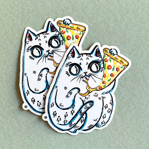 Pizza Cat Sticker Set of 2