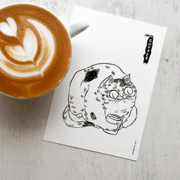 Coffee Cat ‘Silly Spill’ Postcard