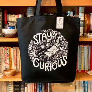 Stay Curious Cat Tote Bag