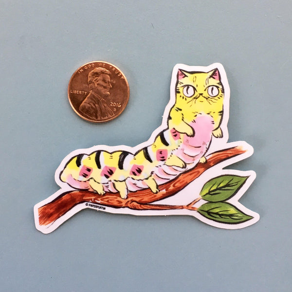 Rose Cats & Caterpillar Cat Stickers Set of 4