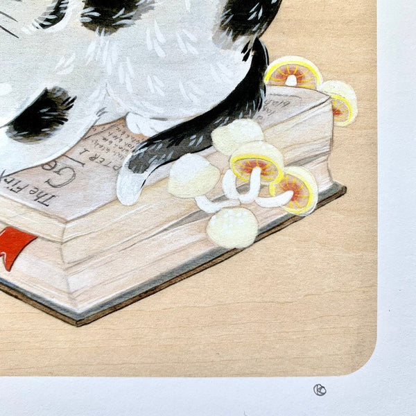 Book Cat Print 8x10