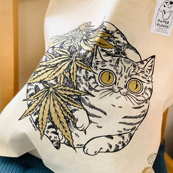 Cannabis Cat Tote Bag