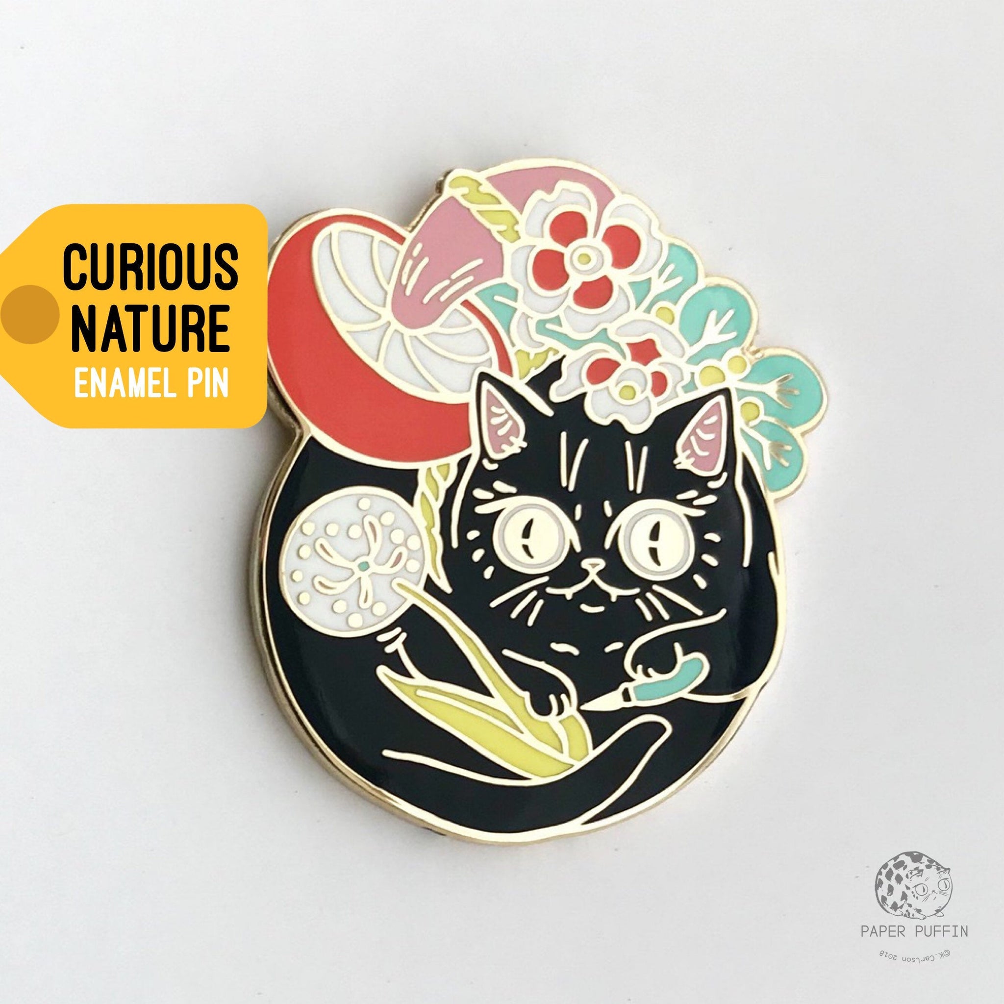 Curious Nature Cat Enamel Pin