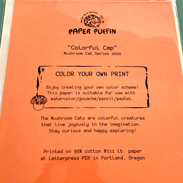 Color Your Own “Colorful Cap" Print 6x9