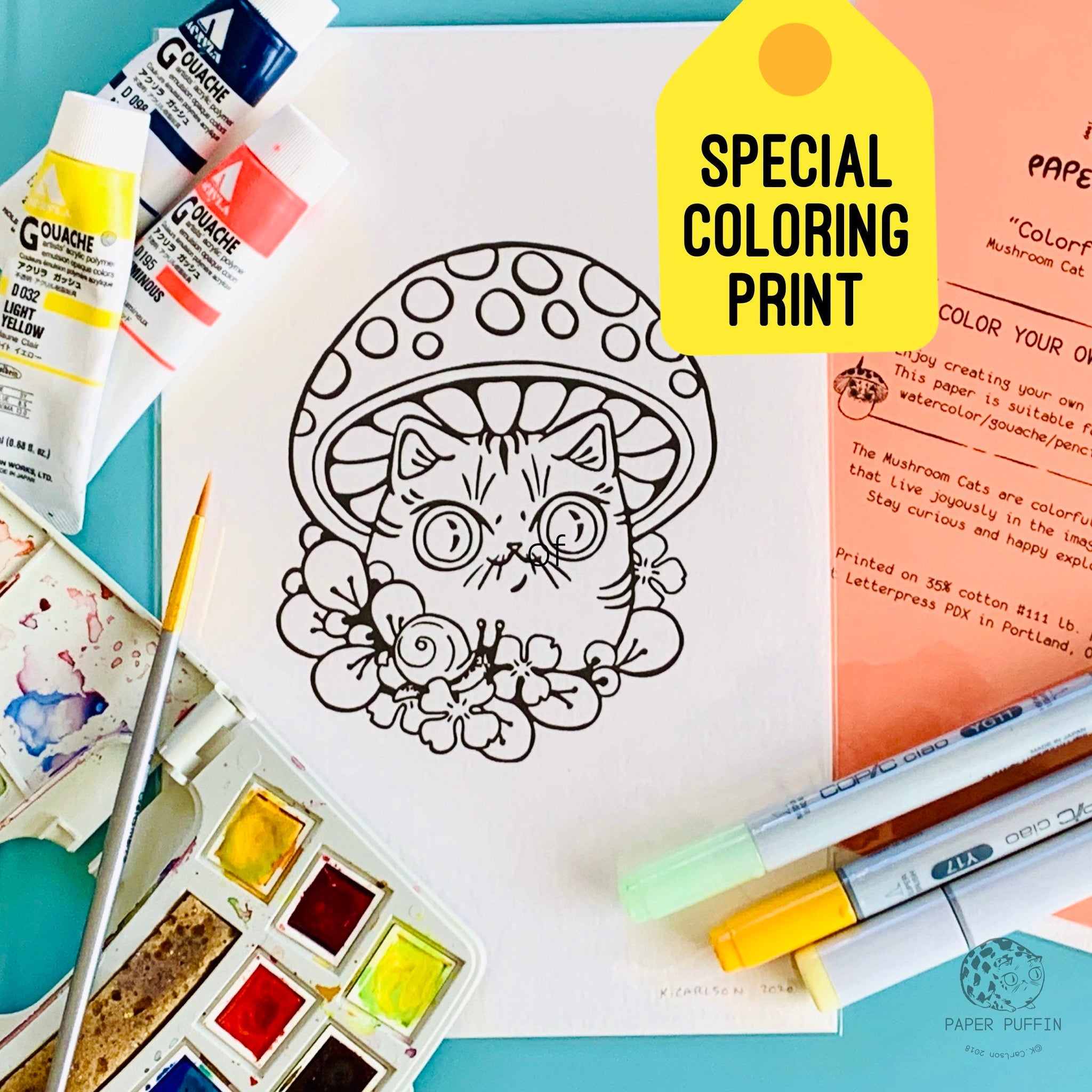 Color Your Own “Colorful Cap" Print 6x9