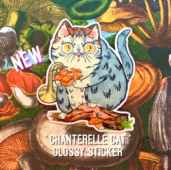 Chanterelle Cat Sticker