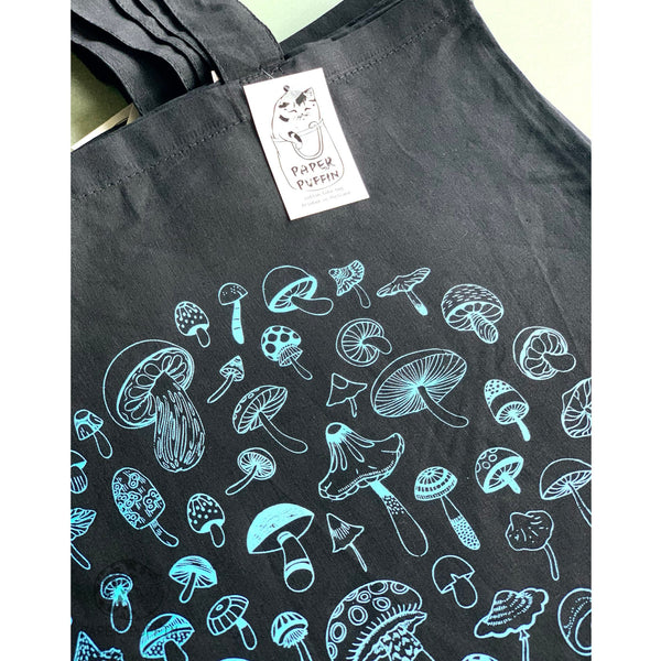 Mushroom Circle Tote Bag - Limited Edition Black