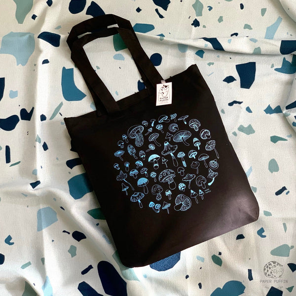 Mushroom Circle Tote Bag - Limited Edition Black