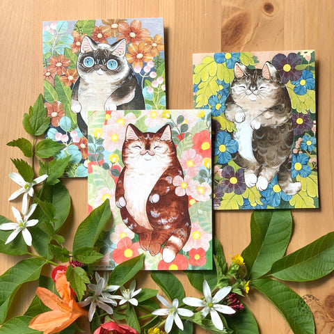 Floating in Flowers Set of 3 Cards