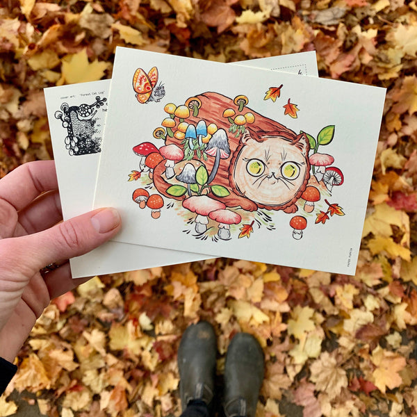 Postcard Set - Nature & Mushroom Cats