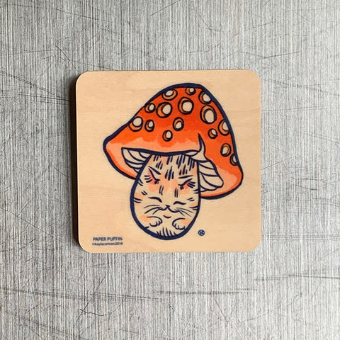 Magnet "Mushroom Cat Brown"