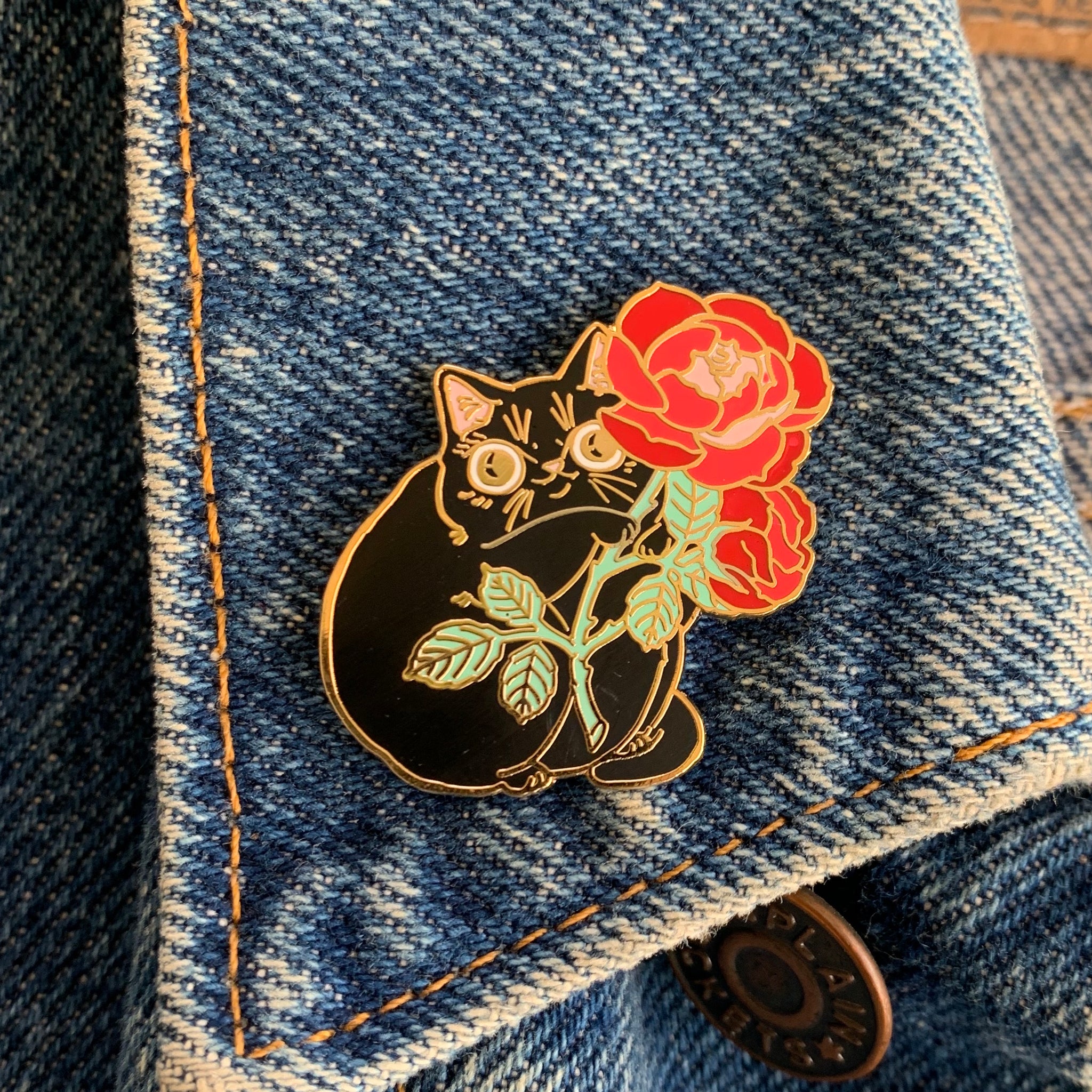 Rose Kitty Enamel Pin